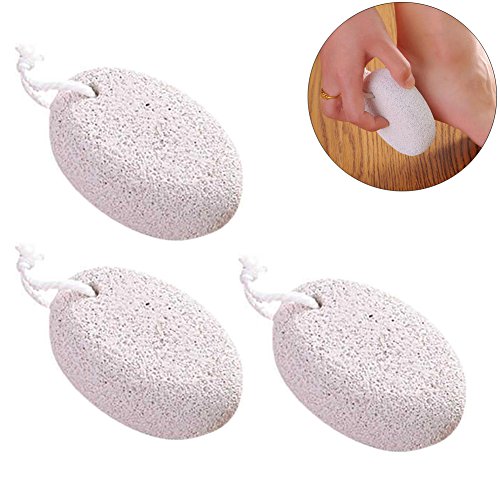 Ibnotuiy 3 Pcs White Pumice Stone Foot Scrubber Callus Remover Exfoliates Dead Skin Ideal for Spa Massage, Heel Scrub & Cleaning (Random Color)