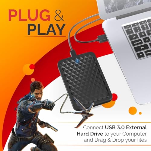 Image of 1TB External Hard Drive USB3.0 High Speed Data Transfer Memory Expansion Data Storage & Portable Backup HDD Compatible with PC, Computer, MacBook, Chromebook.