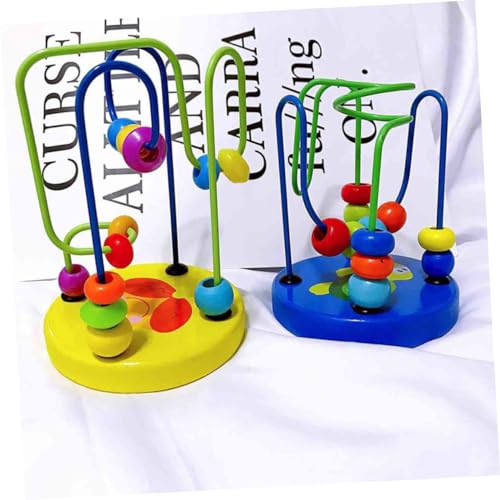 Toyvian 2 Peças conjunto de madeira contas de madeira em torno desenhos animados em torno de contas