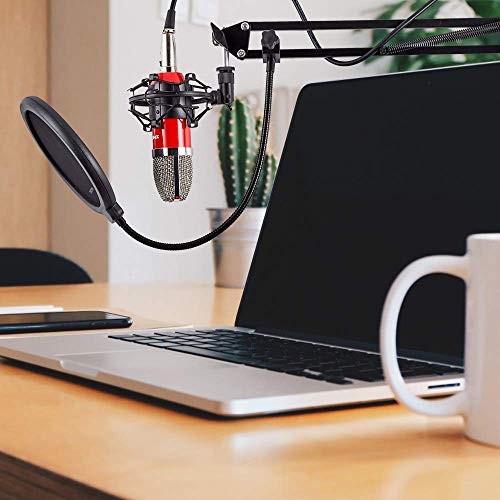 Zingyou Condenser Microphone Bundle, Zy-007 Professional Cardioid Studio Condenser Mic Include Adjustable Suspension Scissor Arm Stand, Shock Mount And Pop Filter, Studio Recording & Broadcasting #TOP6