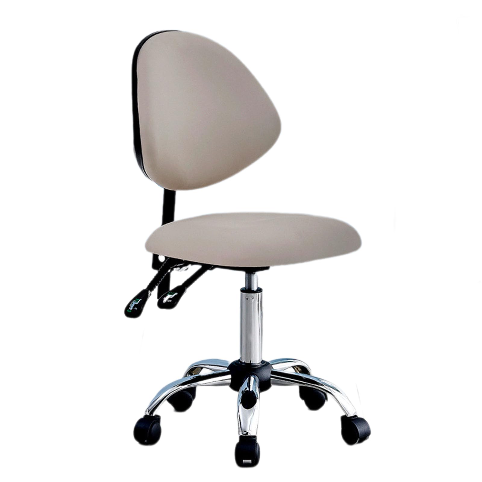 Sgabello girevole ergonomico per sedia da assistente dentale, sgabello dentale con schienale e altezza regolabili per studio, sala studio, laboratorio, banco, medico, A3