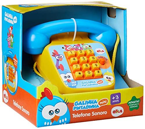 Telefone Sonoro - Galinha Pintadinha Mini, Elka, Amarelo/Azul