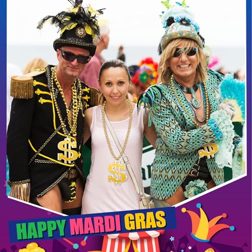 Dollar Sign Necklaces Gold Light up Chain Jewelry Mardi Gras Beads Led Bling on Necklace for Party, Halloween Hip Hop Pendant4