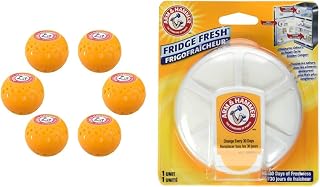 Arm & Hammer Odor Busterz Balls, 6 Pack & Fridge Fresh Baking Soda Deodorizer, 30 Days of Freshness