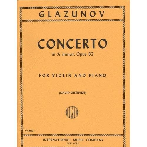 Glazunov Alexander Concerto in a minor Op. 82 Violin and Piano by David Oistrakh - International      Sheet music