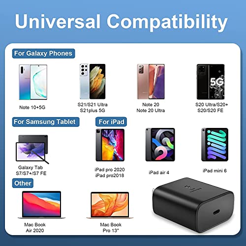Image of Samsung 45W Type C Charger with 100cm C to C Cable Compatible with Samsung Galaxy S25 /S24 /S23 /S21 /S20 /Ultra /Plus /Fe /Z fold /Z flip /7 /6 /5 Tablet /S10 /S9 /S8 /A9 /A8 /Pad, 45 w PD Super Fast Charging Adapter