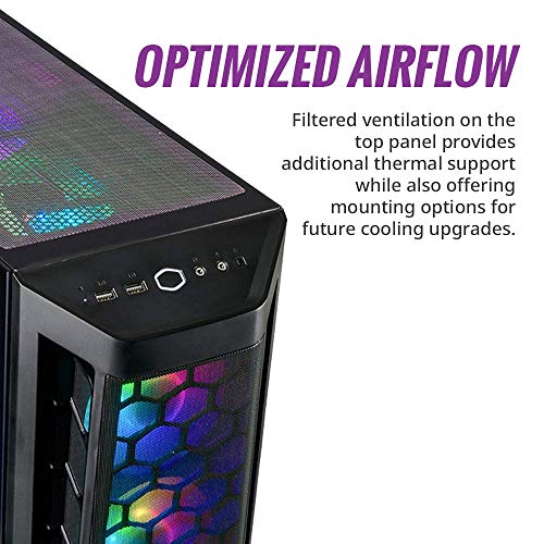 GABINETE MASTERBOX MB511 MID TOWER com 3 FANS de LED ARGB PRETO - MCB-B511D-KGNN-RGA, Cooler Master