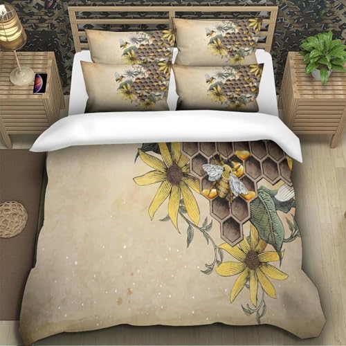 Housse de couette 3D imprimée microfibre confortable parure de lit fermeture éclair