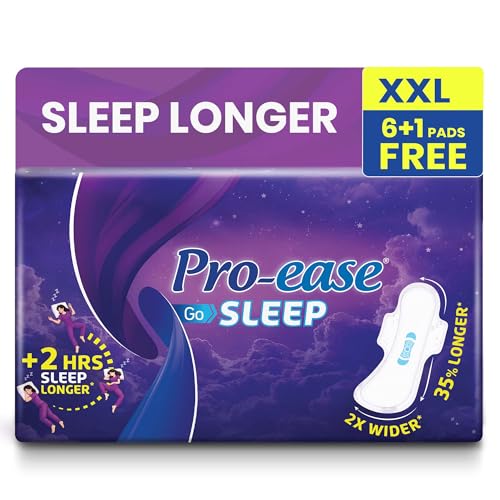 Image of Proease Go Sleep XXL Sanitary Pads for Women | 7 XXL Night Pads | Overnight Protection | Sleep Longer for 2 hours Even on Day 2 | No Leakage Worries | 4X Faster Absorption | 2X Wider Back