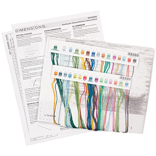 Dimensions 70-35378 Mason Jar Flowers Counted Cross Stitch Kit, 14 Cnt. White Aida Cloth, 14 X 10 #TOP2
