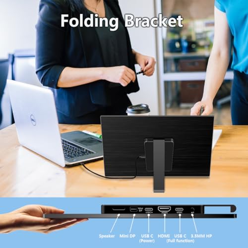 Image of 15.6 Inch 3K Touchscreen Portable Monitor, IPS 2880 * 1620,100% sRGB Mobile Monitor Eye Care Game Display Built USB-C /HDMI /Mini DP with Folding Kickstand for PC,Laptop,Game Console