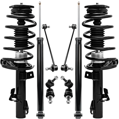 Image of Detroit Axle - Front End Kit for 2012 2013 2014 2015 Mazda 5, Front Struts w /Coil Spring Rear Shock Absorbers Sway Bar Links Replacement
