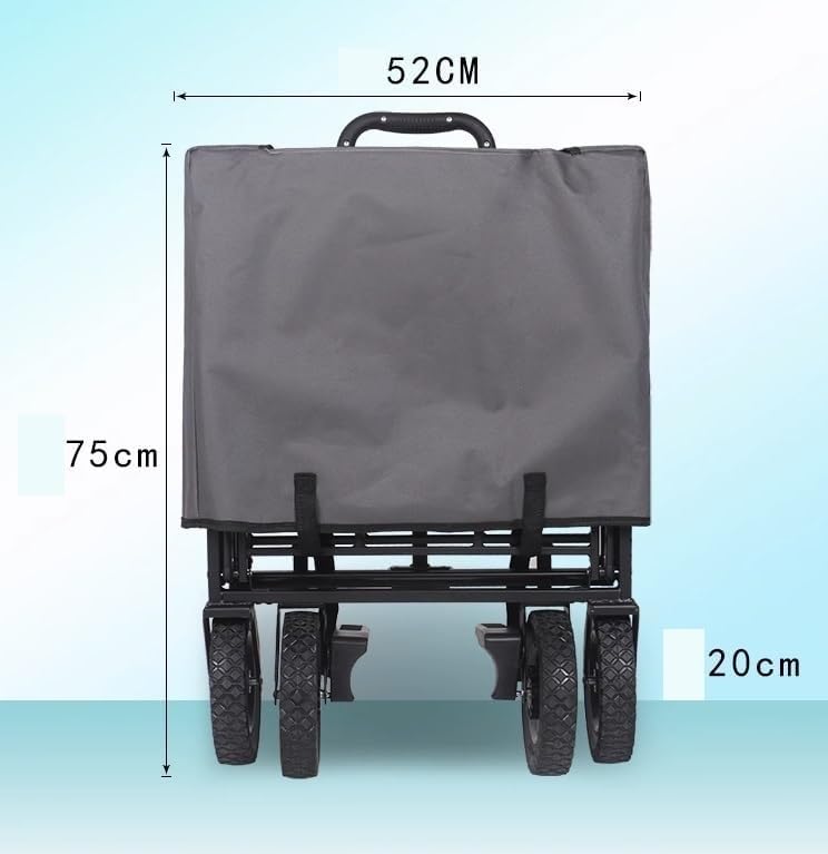 Carro plegable con toldo, mango ajustable y extensible, toldo de lona removible, para camping y jardín miniatura 3