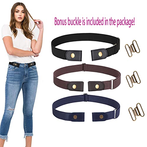 Image of WERFORU No Buckle Stretch Belt for Women and Men Elastic Waist Belt up to 72 Inches for Jeans Pants