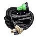 Expandable Garden Hose 25 / 75 Feet With Strongest Triple Core Latex & Solid Brass Fittings 8 Pattern Spray Nozzle 3/4 USA Standard Expending Kink Free Easy Storage Best Flexible Water Hose (75 Ft)