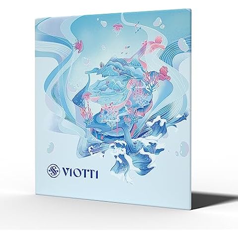 Viotti Violin Strings 4/4 Full Set | Medium Tension Synthetic-Core Strings with Gold E String for Brilliance, Power & Projection, Silver Wound D & G Strings, and Aluminum Wound A String Cover