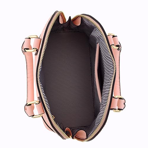 Image of FashionPuzzle Zip-Around Saffiano Classic Dome Satchel