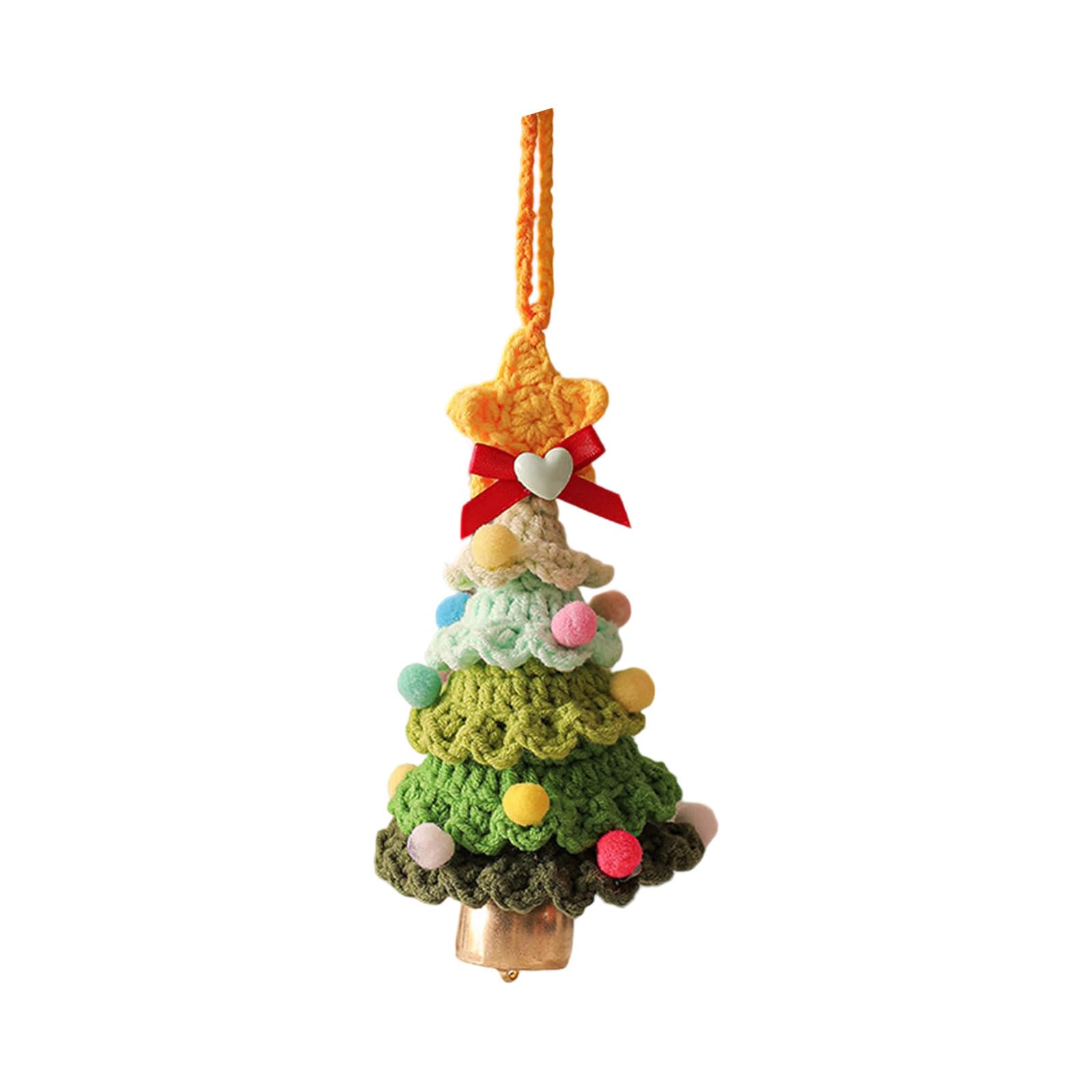 Elnwnnkc E Lnwnnkc Knitted Holiday Tre Bells Colorful Decorations For Indoor Christmas Accessories Creativ Crochet Ornament Festival Soft Christmas Bells Ornament