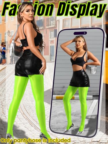 Sexy Shiny Tights, Sheer High-Waisted, Suspender Pantyhose For Women Rave Party Outfits Leggings Pants Exotic4