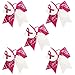 Ncmama Large Breast Cancer Awareness Cheer Bow Sparking Mermaid Reversible Sequin Leather Accessorire Hair Tie Ponytail Holder for Dancing Girls Cheerleader Pack of 5