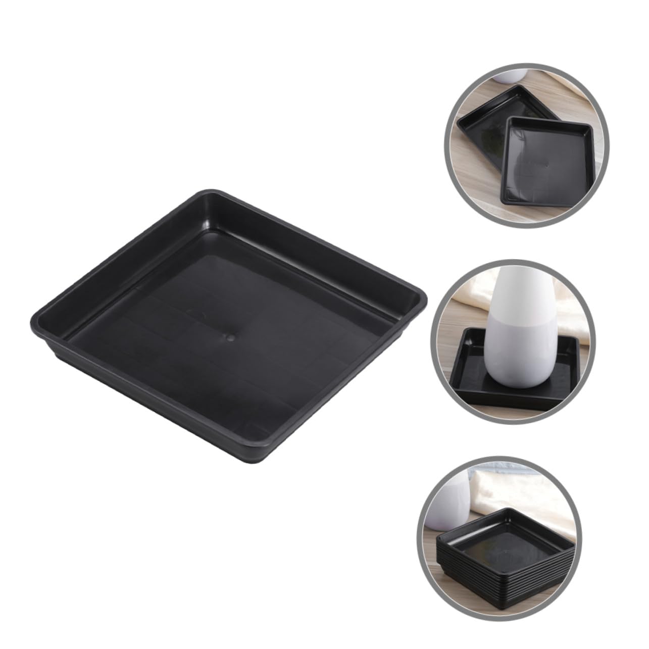 Bandejas De Goteo para Plantas 15 Unidades Resistentes De Plástico Base Cuadrada 18x18 Cm Ideales para Macetas En Casa y Jardín