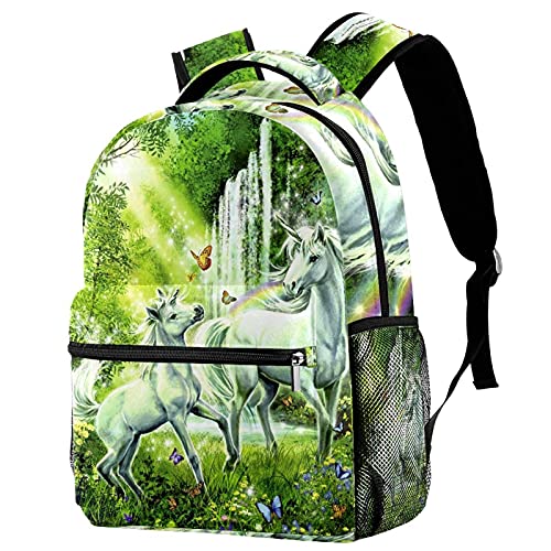Sac à dos licorne rose pour adolescentes | Cartable scolaire multicolore 29x20x40cm