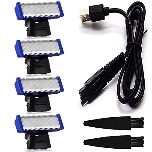 Microtouch Solo Replacement Heads for Old Version of Microtouch Solo Titanium Shaver Solo Razor as Seen on TV (Pack of 4)