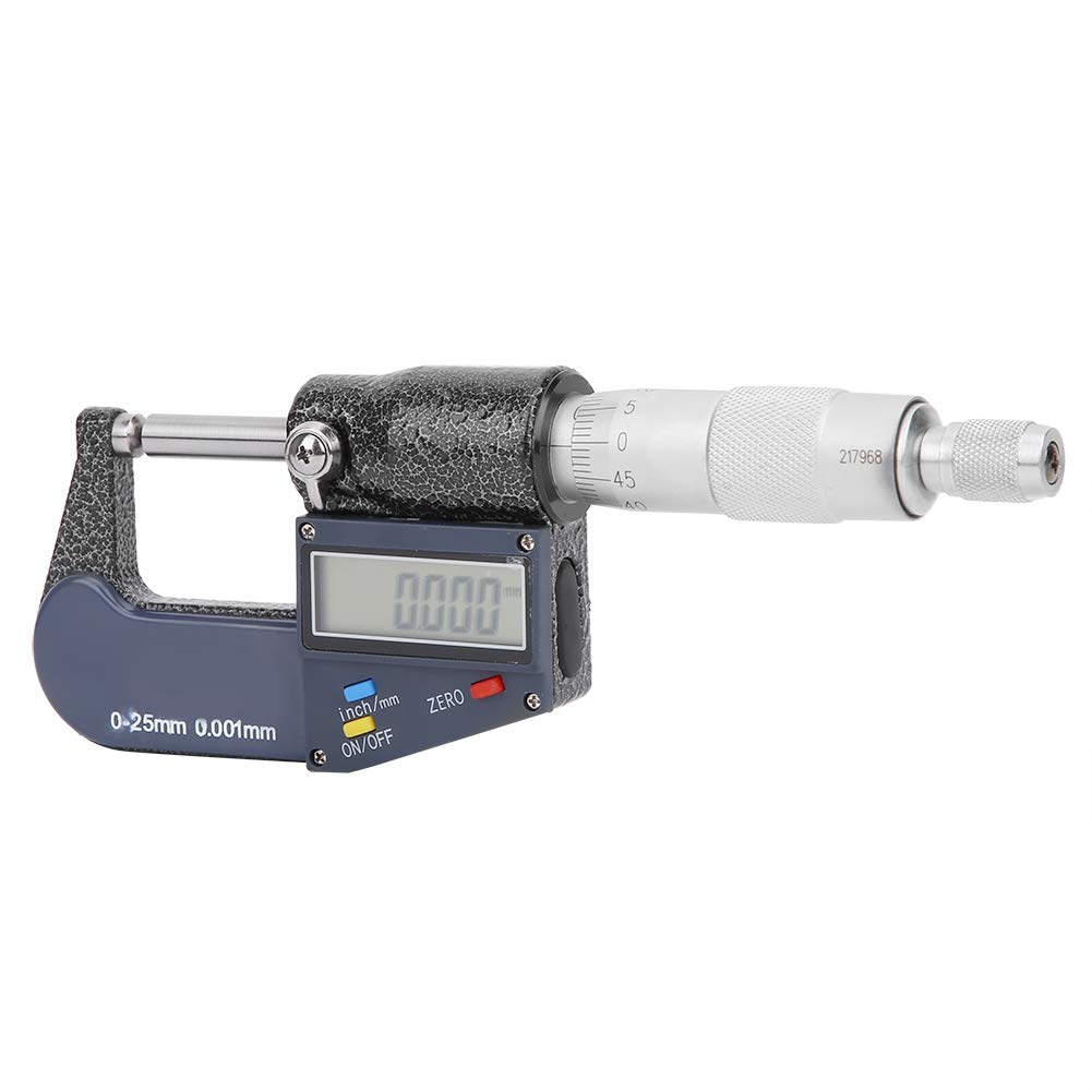 Digitales Mikrometer, Doppelter Runder Kopf, Edelstahl, 0–25 Mm, Präzisionsmesswerkzeug für Ingenieure und Techniker