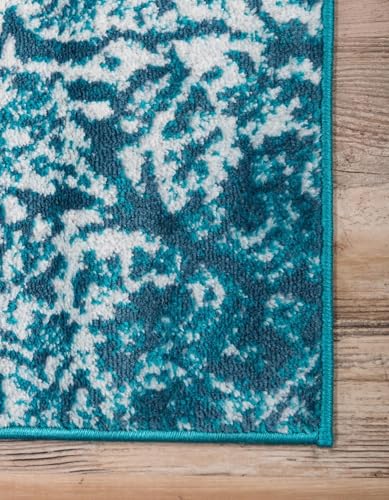 Tapete decorativo Rugs.com Monte Carlo 5 x 8 ft Turquesa miniatura 7