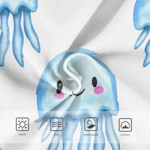 Cute Jellyfish Smiling Faces White Toddler Girls Underwear 2t Cotton Little Girl Panties Durable Briefs Undies Kids3