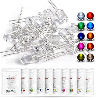 Chanzon 100 pcs 5mm RGB Multicolor Slow Flashing (Multi Color Changing) Dynamics LED Diode Lights (Blinking Round DC) Bright Lighting Bulb Lamps Electronics Components Filcker Light Emitting Diodes