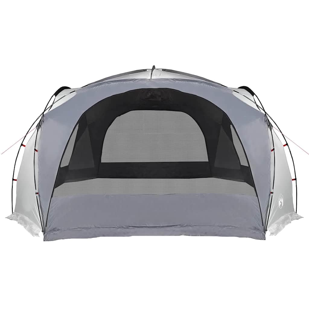 Tienda de campaña para fiestas, color blanco y gris, impermeable, 455 x 455 cm, con entradas y bolsas de almacenamiento, ligera tienda de campaña para exteriores, festivales, senderismo y