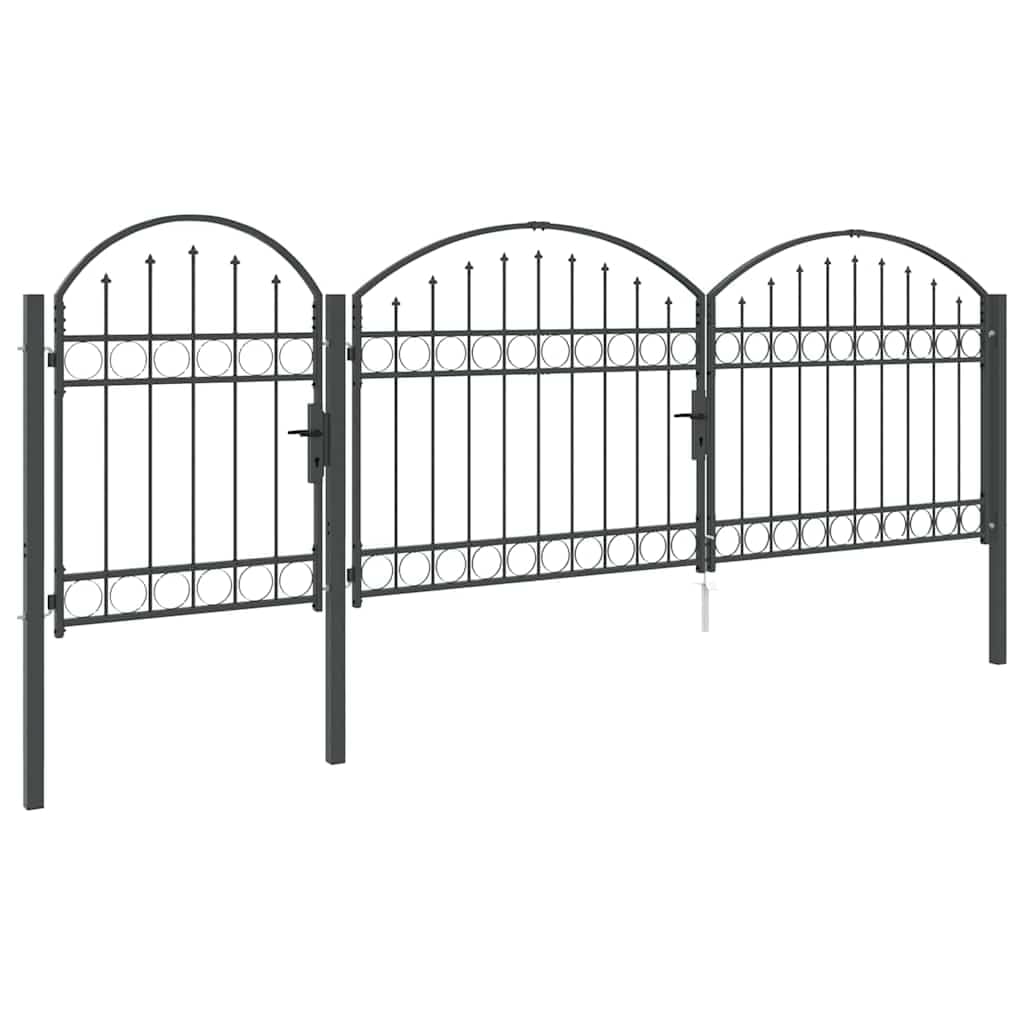 Gartentor verschließbar bogenförmig 4 x 1,25 m grau