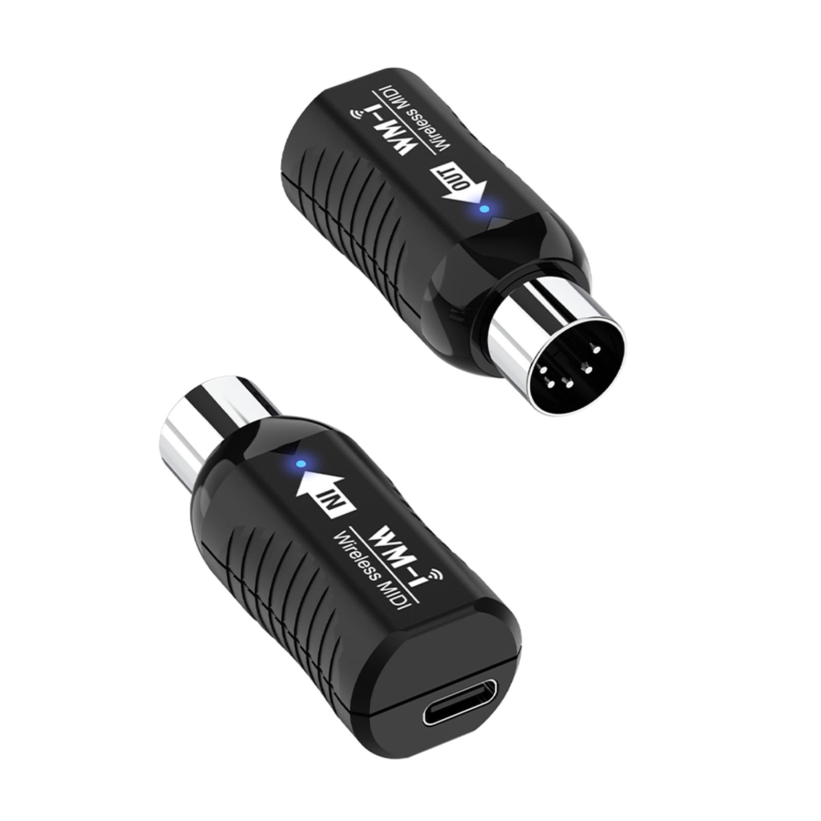 Kavolet Adattatore MIDI senza fili, trasmettitore/ricevitore audio ricaricabile, 2,4 GHz, latenza estremamente bassa, connettore MIDI portatile integrato silenzioso per strumenti a fiato tastiera