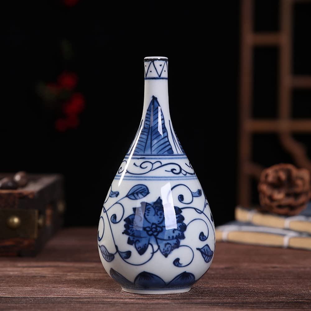 asdchZen Small Blue & White Porcelain Vases Classic Ceramic Flower Vases For Home Decor Small Bud Decorative Floral Vase Home Decor Centerpieces Small Bud Decorative Vase,G