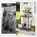 CuisinSmart Garden Tool Organizer,3 Tier Yard Storage Rack With 3 Shelves,Heavy Duty Holder With 35 Long-Handled Slots& Hooks for Yard Shed and Lawn