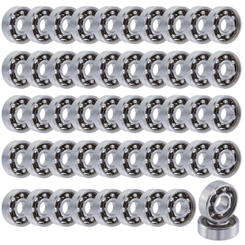 Image of Antrader 100Pcs 608 Steel Ball Bearings 8 x 22 x 7mm Fidget Spinner Bearing | High Precision Rating Deep Groove Ball Bearings,High Speed Smooth Rotation,Low Noise & Wear Resistant