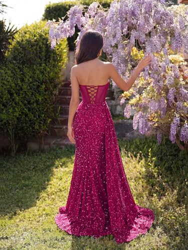 Image of Cocktail Evening Gowns Formal Dresses for Women Sequin Tulle Wedding Guest Party Sexy Off Shoulder Floor Length Prom Dress