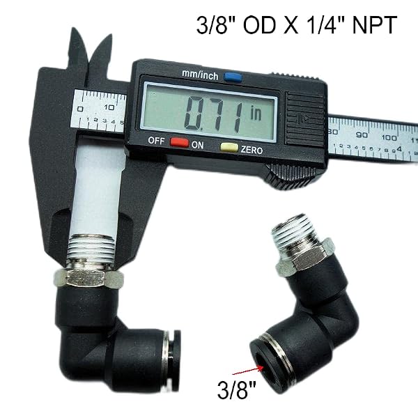 3PCS Pneumatic Male Straight 3/8 "Pipe OD x 1/4" NPT Thread Push in Connection Fitting Quick Connect air Fittings Pneumatic Connector air Hose Fittings by CDQBWKJGFJ - Used condition - Image 4