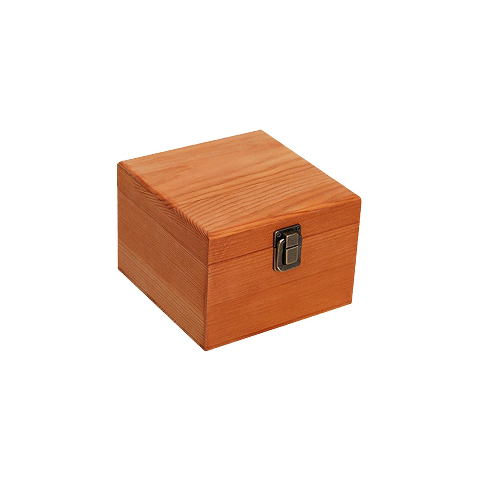 WOVEBIUS Wooden Storage Box Portable Home Decorations Unfinished Gift Box Trinket Box brown 14x14x10cm