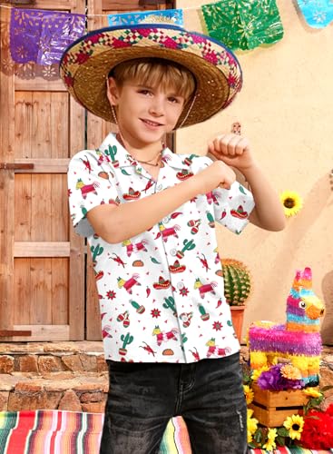 Image of BesserBay Unisex Kids 4th of July Shirt Girls Boys Patriotic Button Down Shirt American Flag Top 4-14 Years