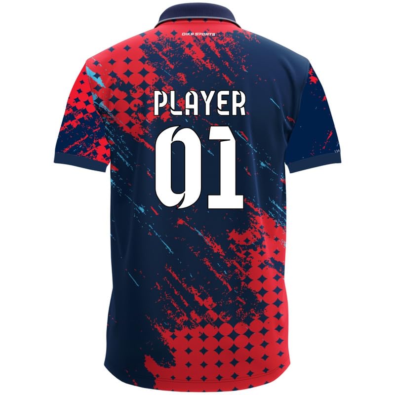 Dika Sports Personalized Sportswear Cricket t-Shirt with Name India t20 Jersey 2024 KidsBlack t Shirt | 2 Year to 5XL Red 2