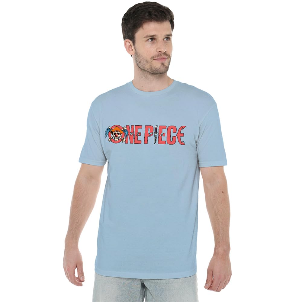 One Piece Buggy The Clown Pirate Logo Unisex T-Shirt, Light Blue, Medium