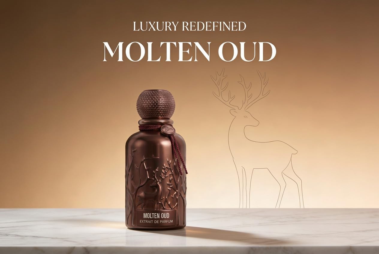Auraa Desire Molten Oud Extrait-Parfüm, 100 ml, von – starker holziger Oud-Duft – Extrait-Parfüm für Männer und Frauen