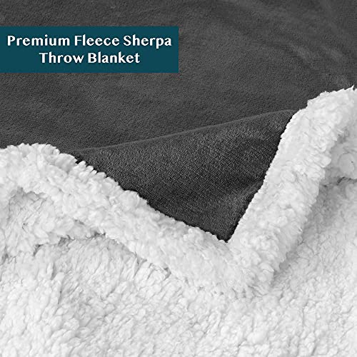 Pavilia Plush Sherpa Fleece Throw Blanket Dark Grey | Soft, Warm, Fuzzy Charcoal Throw For Couch Sofa | Solid Reversible Cozy Microfiber Fluffy Blanket, 50X60 #TOP2