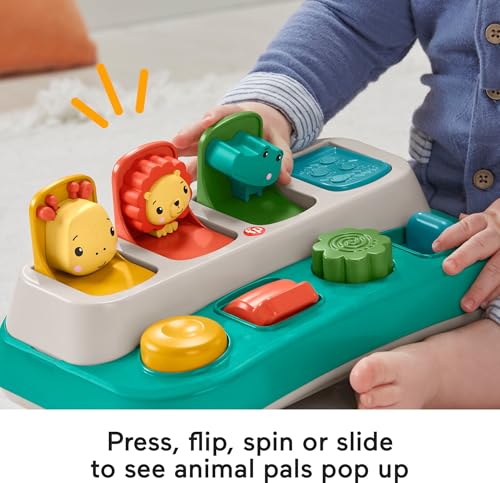 Fisher-Price Baby Early Learning Toy with Fine Motor Activities for Cause-and-Effect Play, Busy Buddies Pop-Up - Image 4