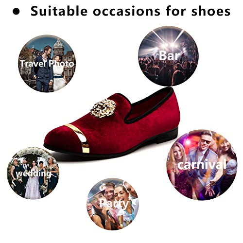 Image of Meijiana Men's Velvet Loafers - Fashion Casual Low-Heel Dress Shoes for Men with Rubber Sole & Metal Buckle - Perfect Business & Formal Attire, Stylish Mens Shoes