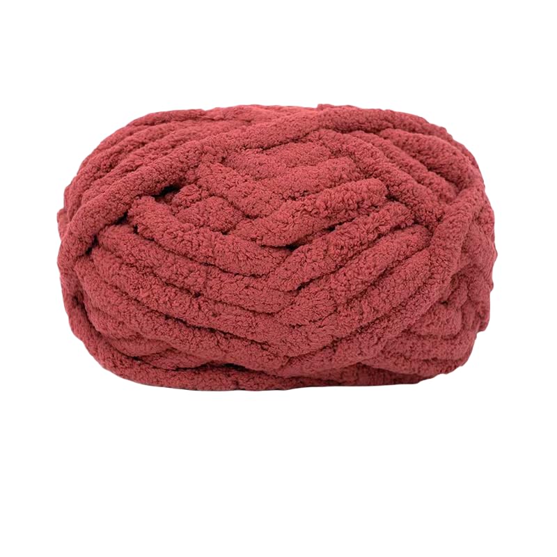 Ball of Chunky Knitting Chunky Knitting Yarn for Hand Knitting Blankets Super Soft Big Jumbo Yarn Blanket Chunky Yarn Ball (No. 12 Dark Red)