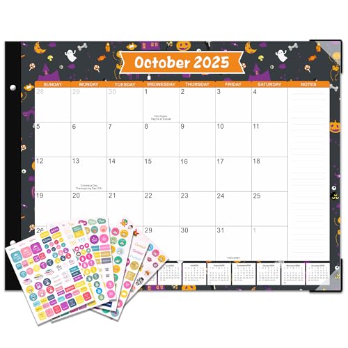 Image of Desk Calendar 2025-2026, KOPEESY 22 inch x 17 inch Large Desk Top Calendar with Plastic Cover, 18 Months From January 2025 to June 2026