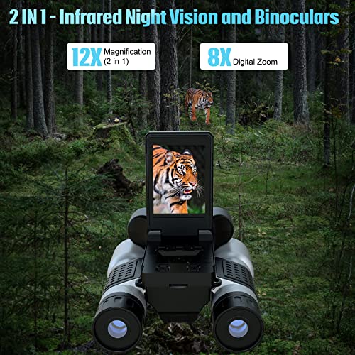 Digital Binoculars, Zonyee 12X Zoom Night Vision With Camera Built In, 2.0" Hd Screen Binoculars For Bird Watching Hunting Football Concert, With 32Gb Tf Card For Hd Photo And Video Storage #TOP2